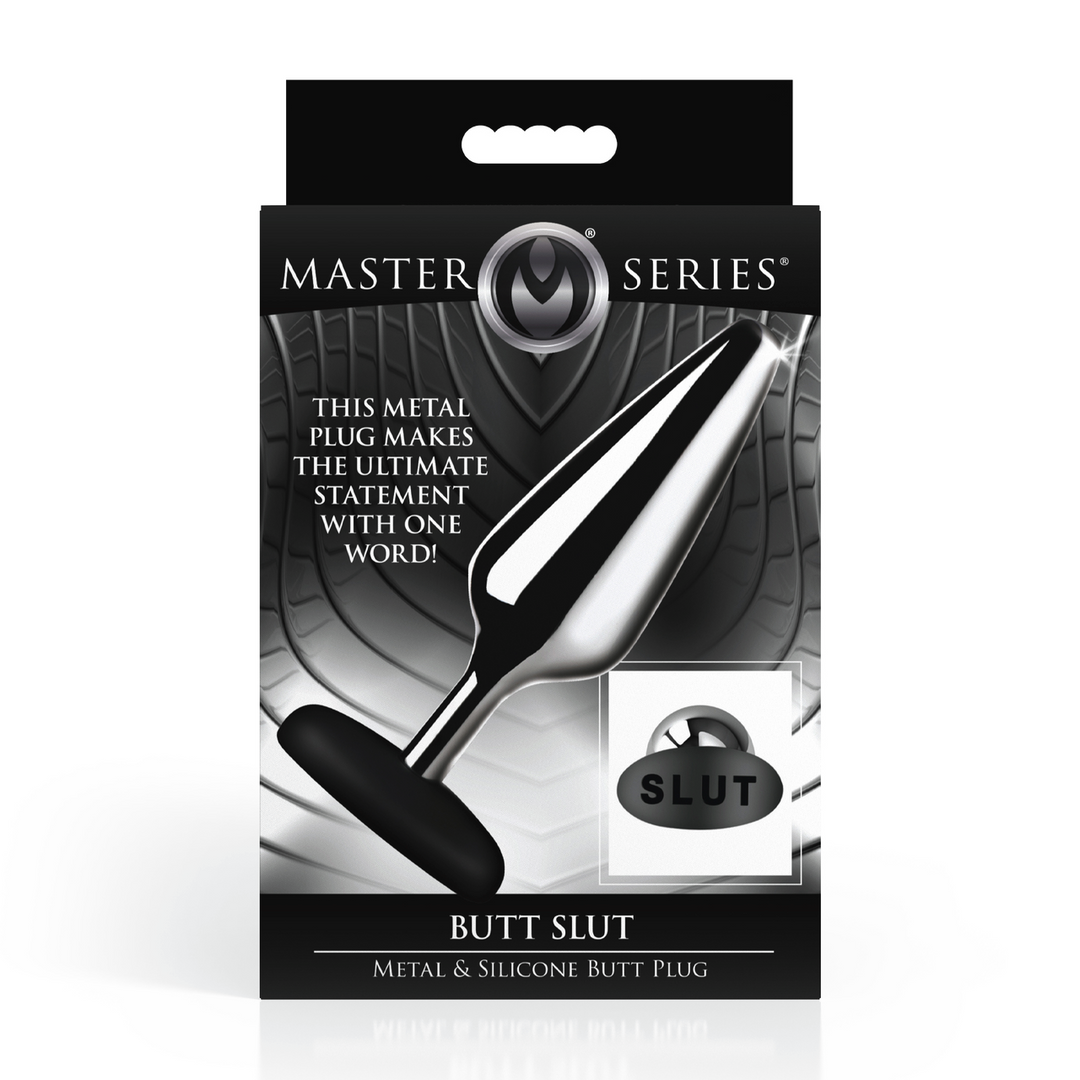 Analplug Butt Slut Metall und Silikon Schwarz/Silber 11,9 x Ø 4,8 cm