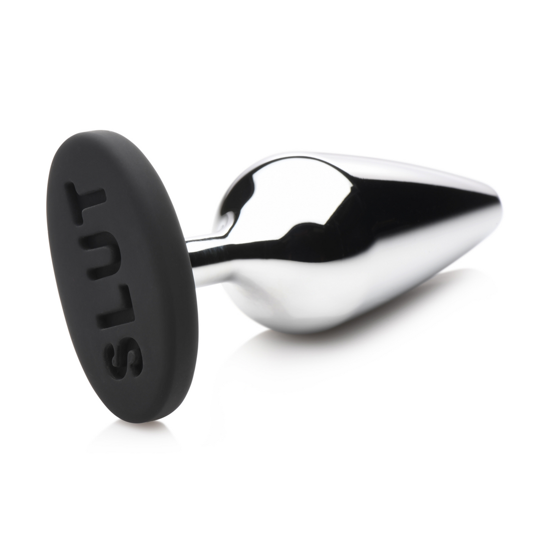 Analplug Butt Slut Metall und Silikon Schwarz/Silber 11,9 x Ø 4,8 cm