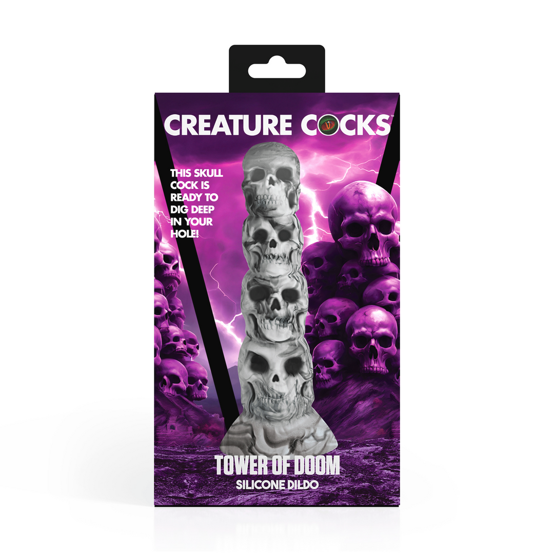 Dildo Tower of Doom Silikon Weiß/Grau 15,2 x Ø 5 cm