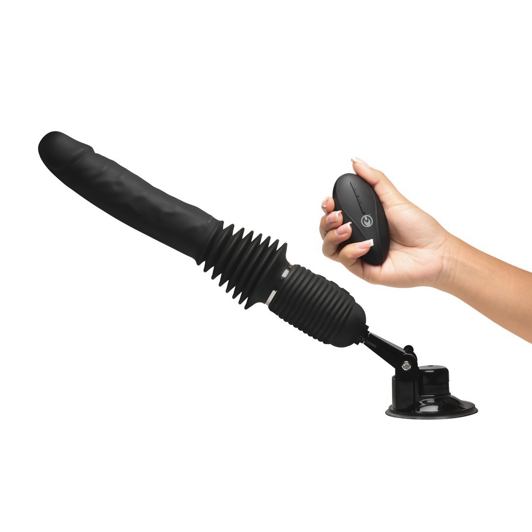Realistischer Vibrator Power Pounder stoßend Silikon mit Fernbedienung Schwarz 17,8 x Ø 4,3 cm