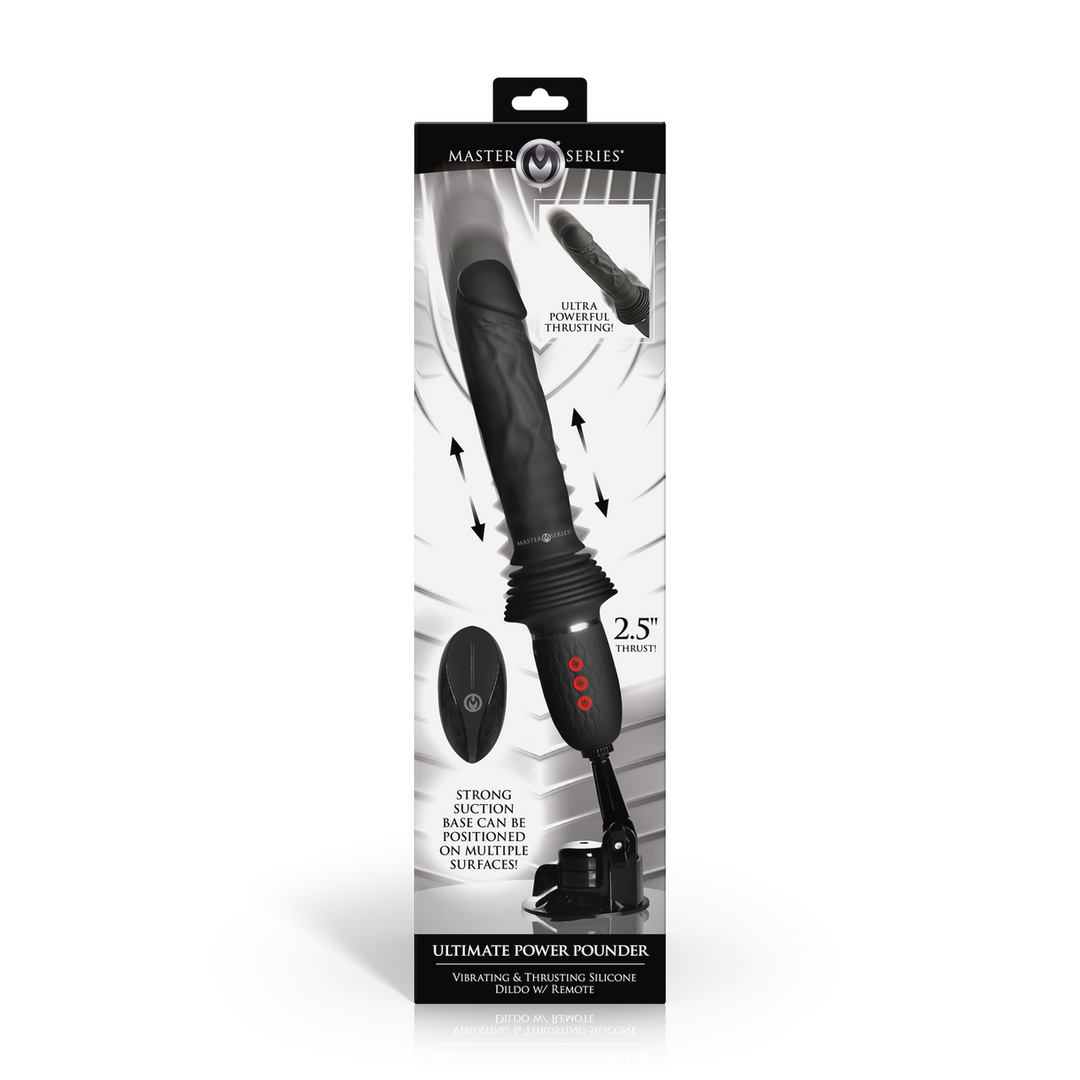 Realistischer Vibrator Power Pounder stoßend Silikon mit Fernbedienung Schwarz 17,8 x Ø 4,3 cm