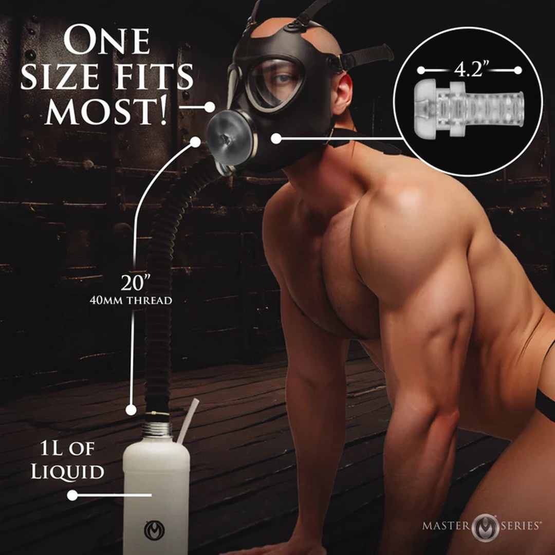 Masturbator-Set Overload mit Gasmaske Schwarz/Durchsichtig