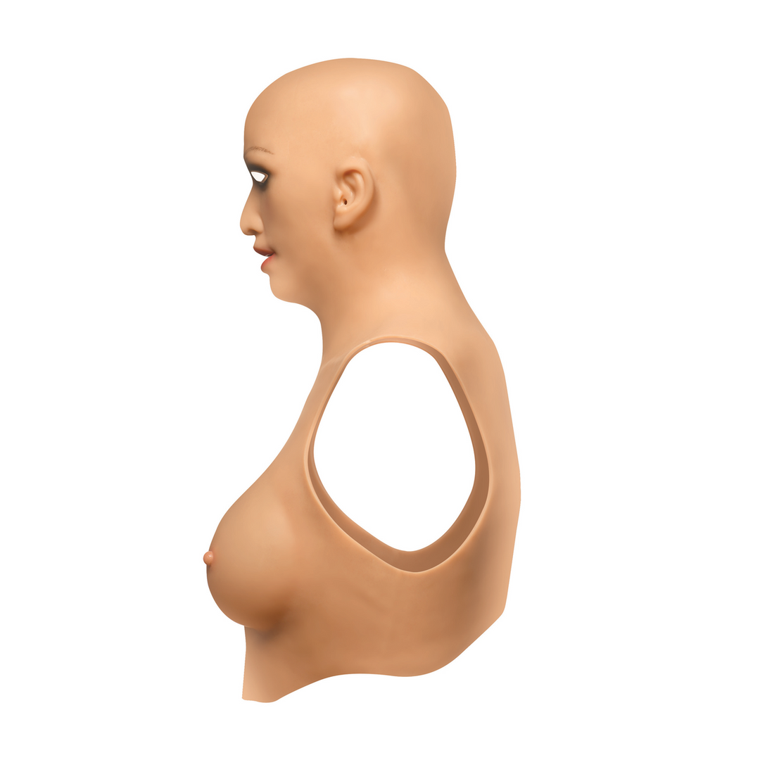 Silikon-Anzug Sexy Skin mit Gesicht und C-Cup-Brüsten Hautfarbe
