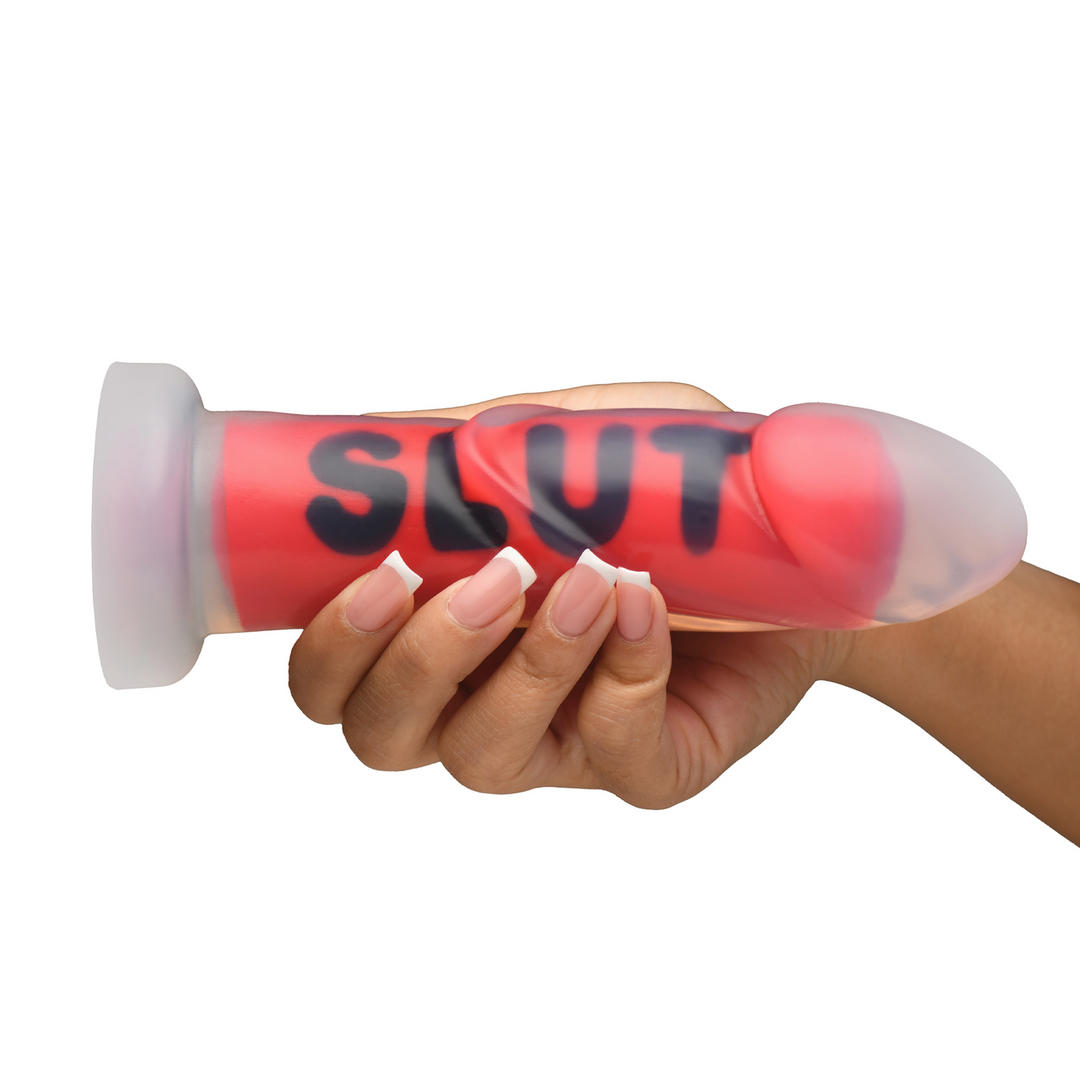 Dildo Slut Silikon Schwarz/Rot 17,3 x Ø 4,6 cm