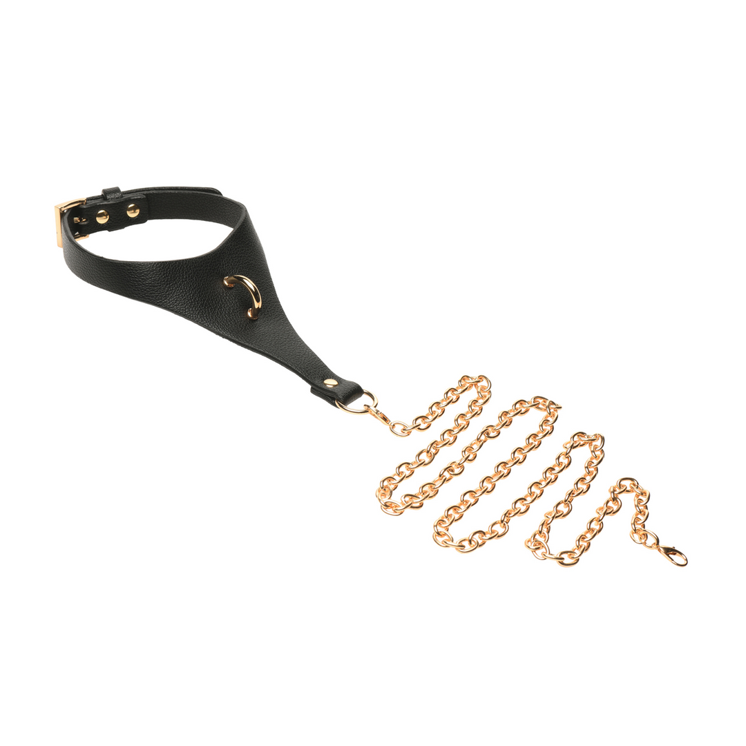 Halsband Captivate mit Körperkette Schwarz/Gold