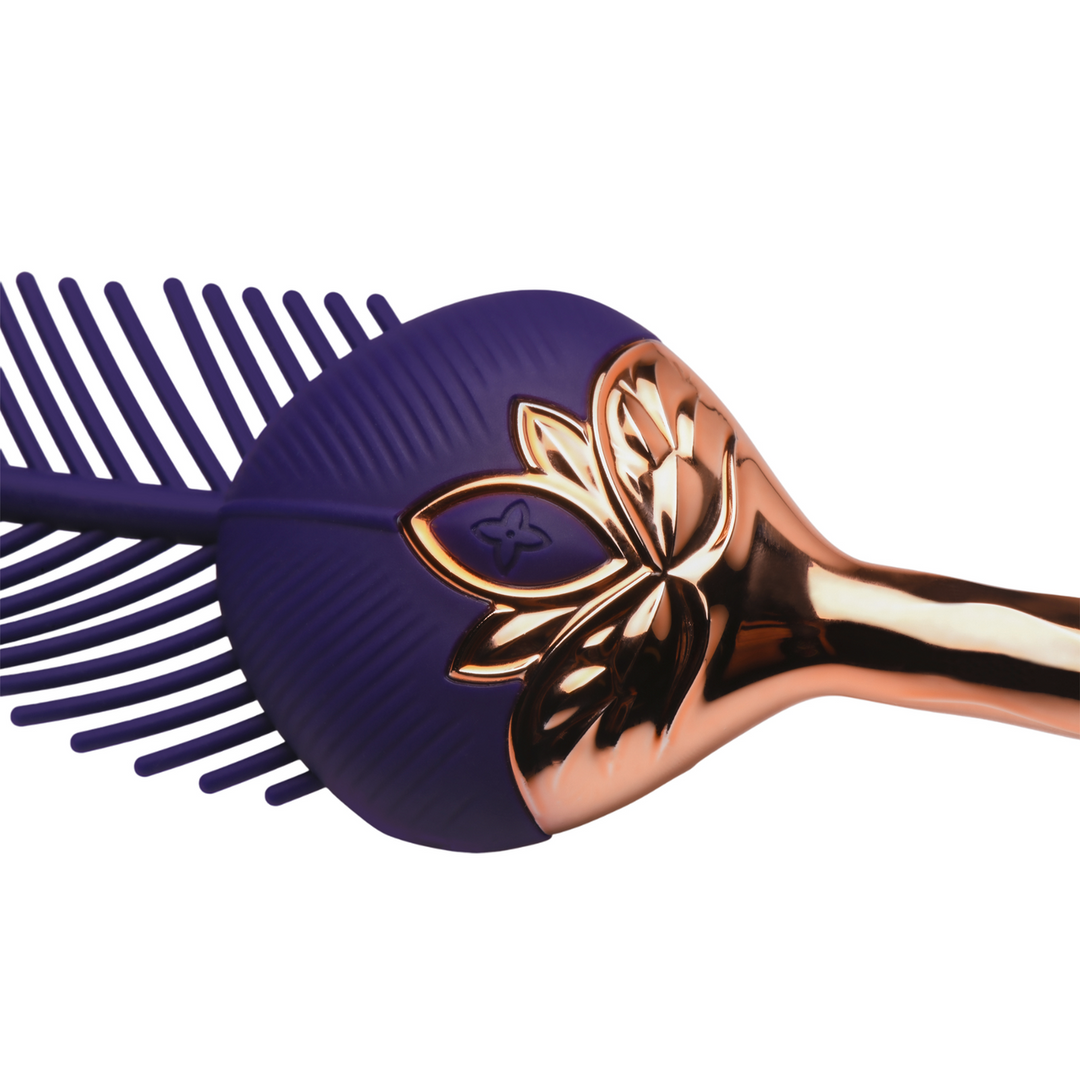 Vibrator Tickler Federkitzler Silikon Violett/Gold 19 cm
