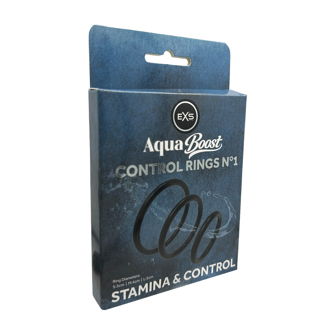 Penisringe EXS AquaBoost Control Rings 3er-Set Schwarz – Ansicht 2