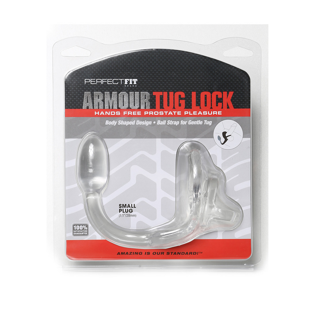 Analplug Armor Tug-Lock mit Penisring und Hodenriemen Schwarz