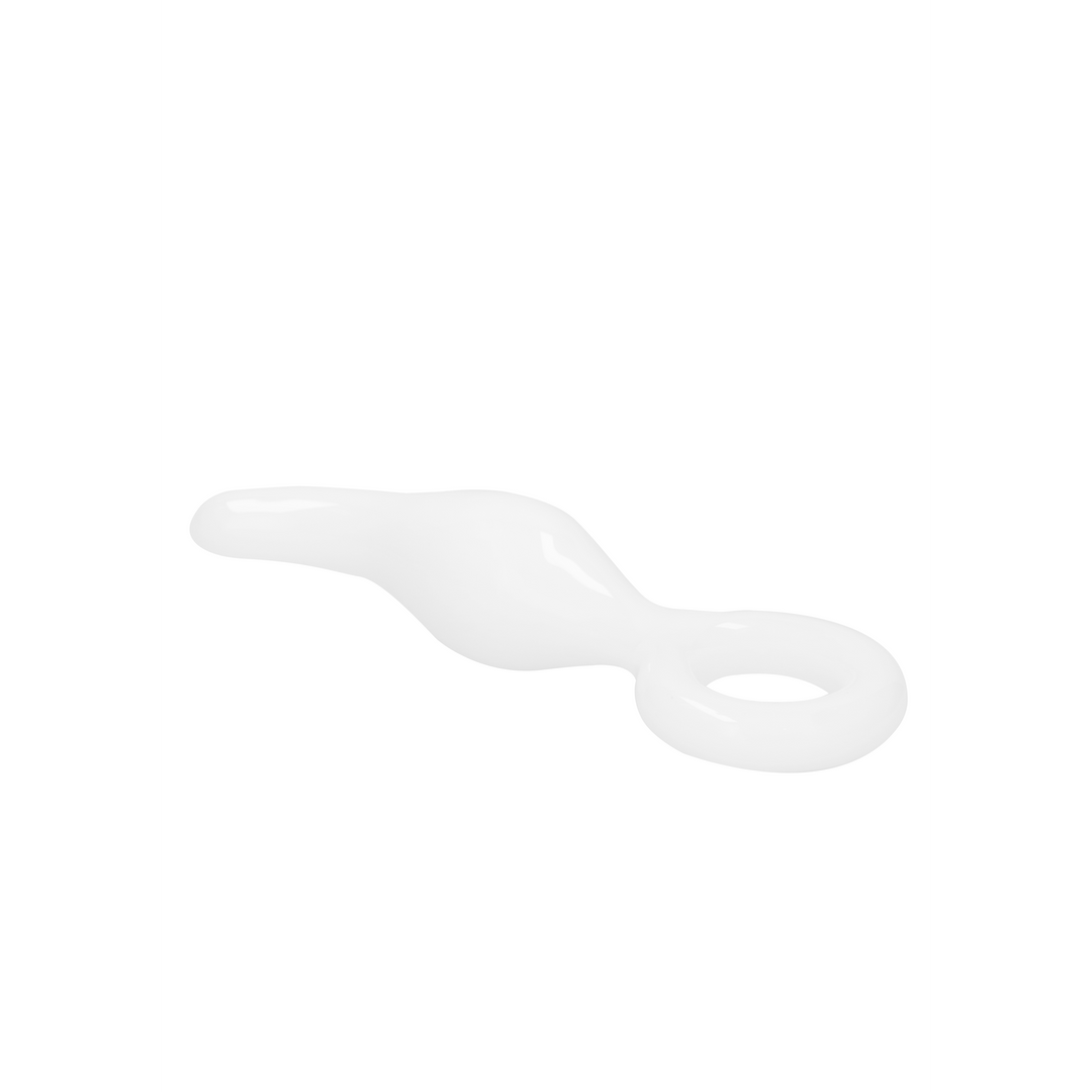 Glasdildo Gripper mit Ring Weiß 11,7 x Ø 3,7 cm
