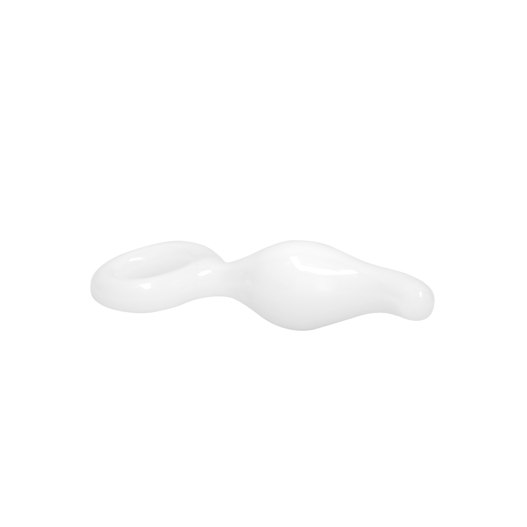 Glasdildo Gripper mit Ring Weiß 11,7 x Ø 3,7 cm