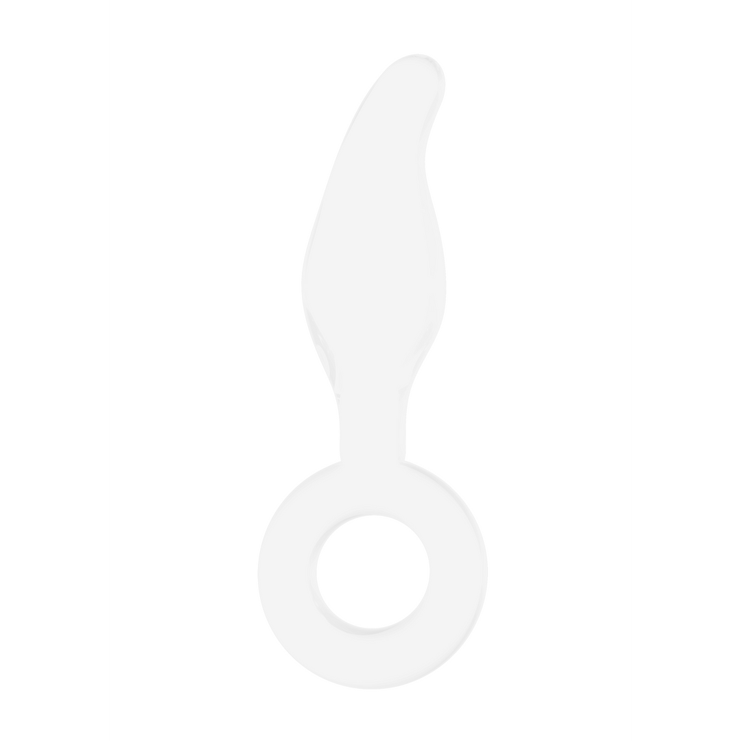 Glasdildo Gripper mit Ring Weiß 11,7 x Ø 3,7 cm