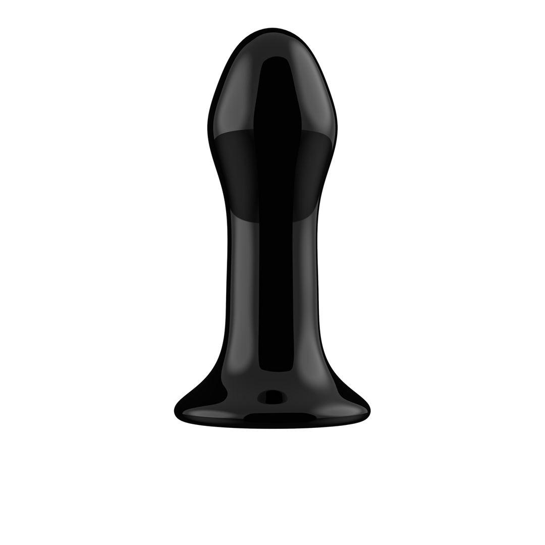 Vibrator Pluggy Glas mit Saugfuß Schwarz 9,5 x Ø 3,6 cm