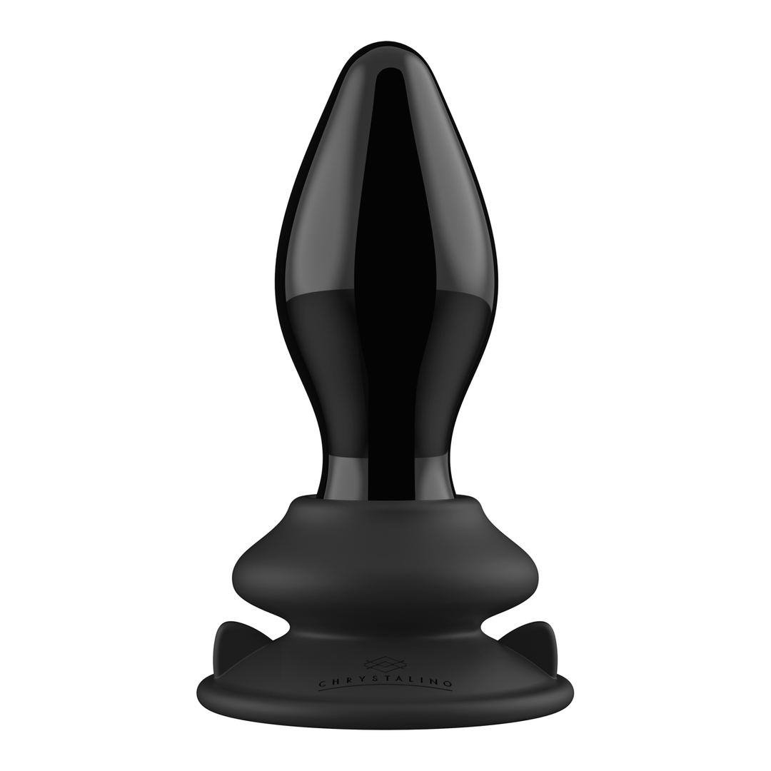 Vibrator Glas mit Saugfuß Schwarz 9,5 x Ø 4,1 cm