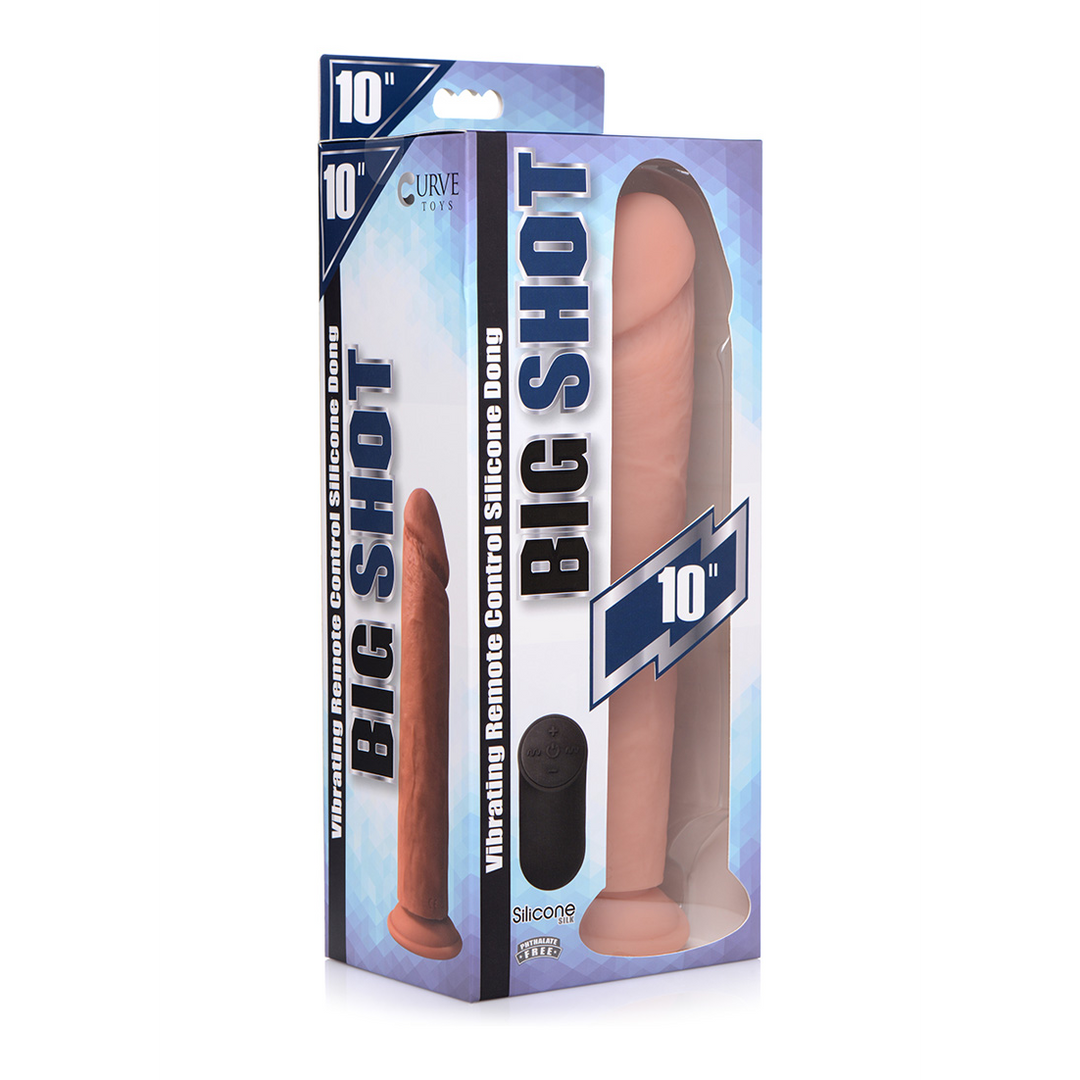 Dildo vibrierend Silikon mit Fernbedienung Hautfarbe 25,4 cm