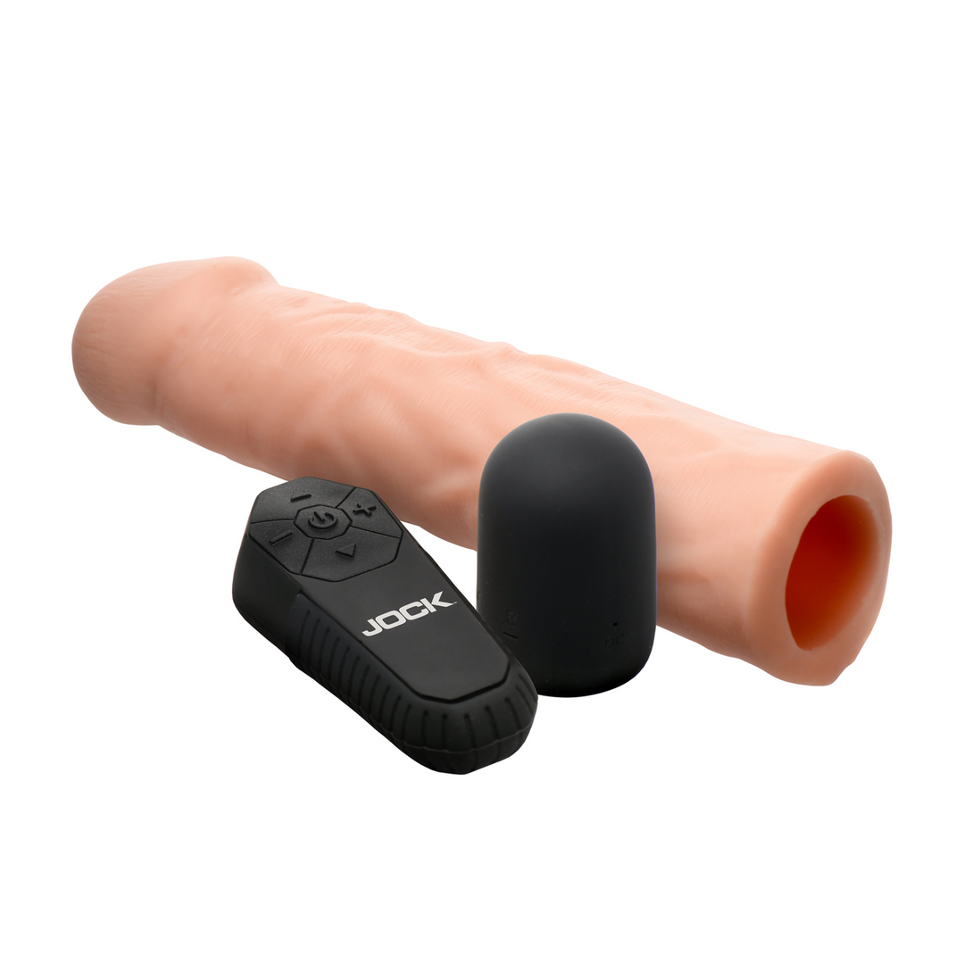 Penishülle Enhancer vibrierend mit Fernbedienung Hautfarbe 18,8 x Ø 4,6 cm