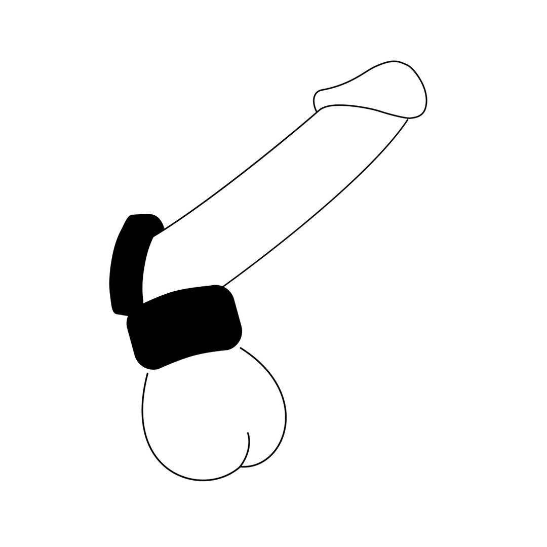 Penis- und Hodenring Schwarz