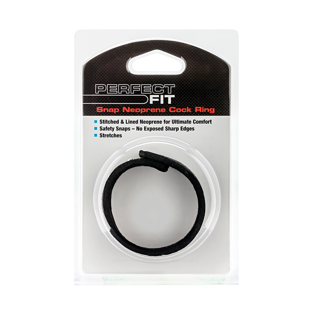 Penisring-Set Neopren mit Druckknöpfen Schwarz 20 cm