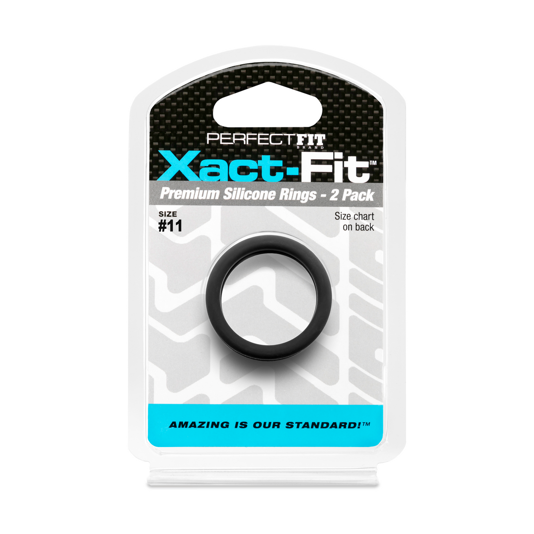 Penisring Xact-Fit 2er-Pack Schwarz 3,8 x Ø 12 cm
