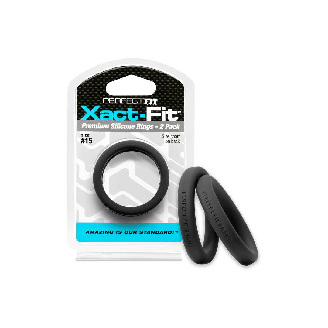 Penisring Xact-Fit 2er-Pack Schwarz 4,8 x Ø 15,2 cm