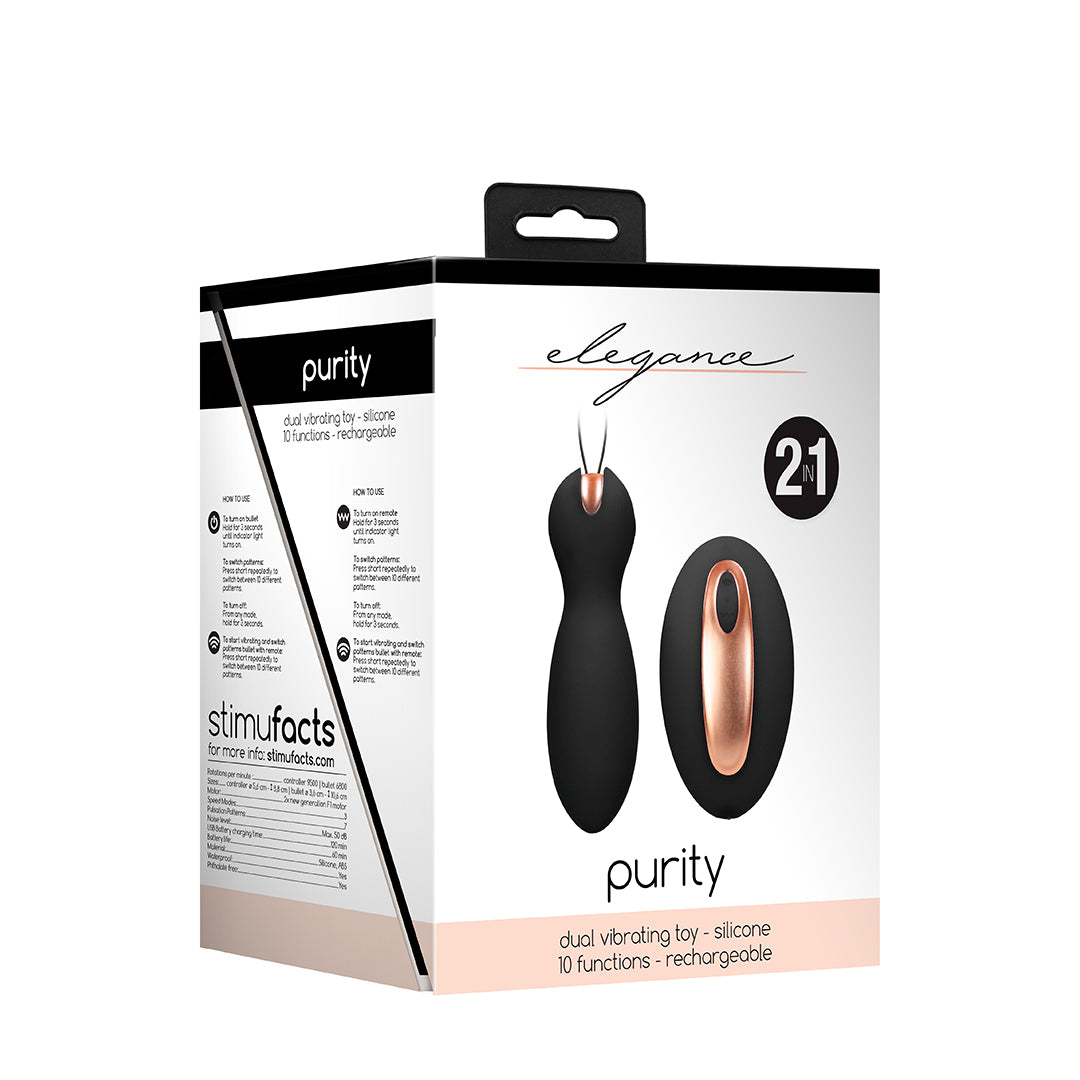 Vibrator Reinheit mit Doppelvibration Schwarz 10,6 x Ø 3,6 cm