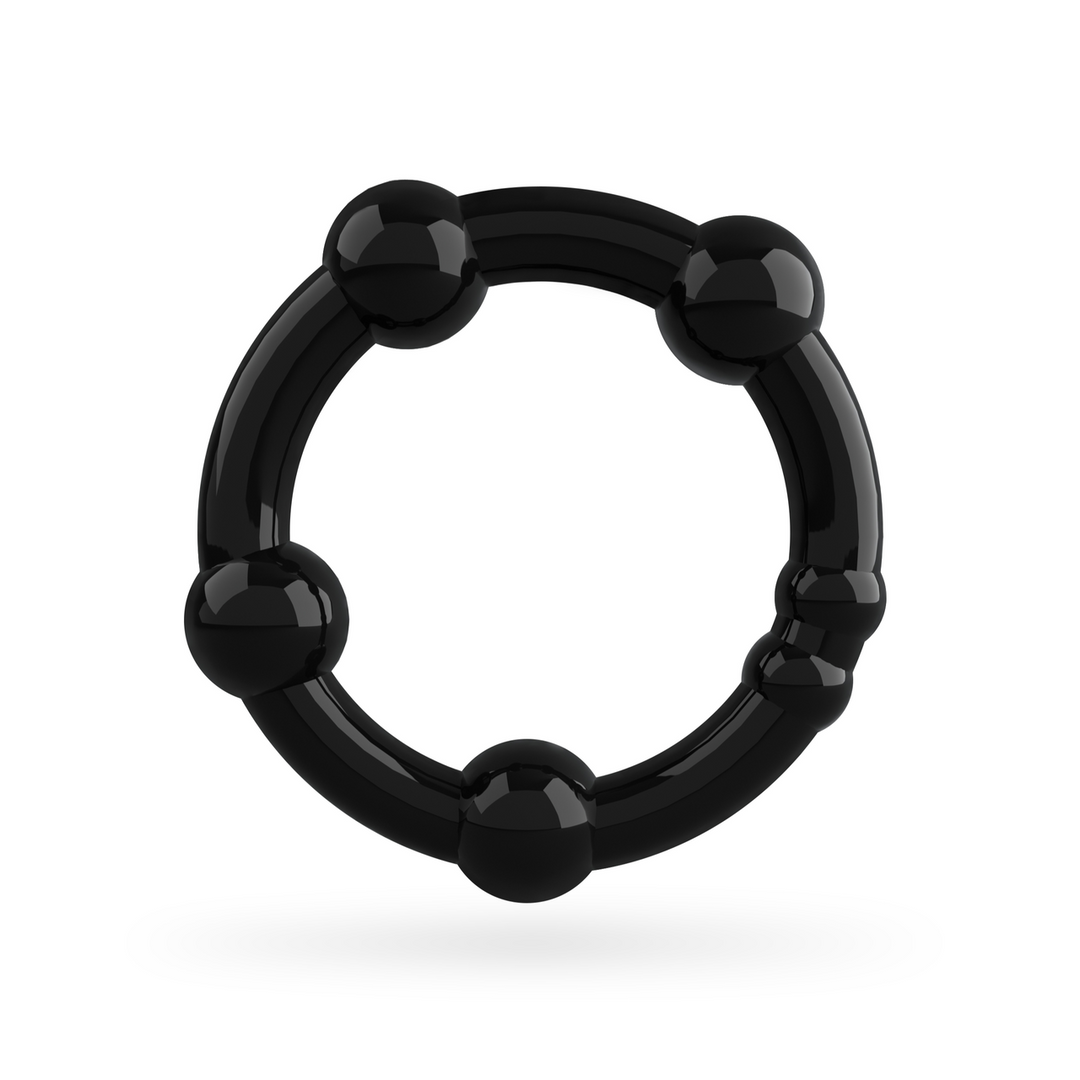 Penisring-Set Triple Bead Schwarz 6,5 x Ø 2,5 cm