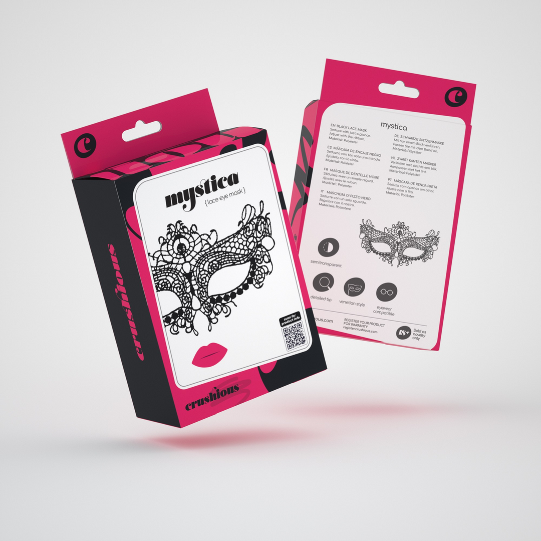Maske Mystica aus Spitze Schwarz 9 cm