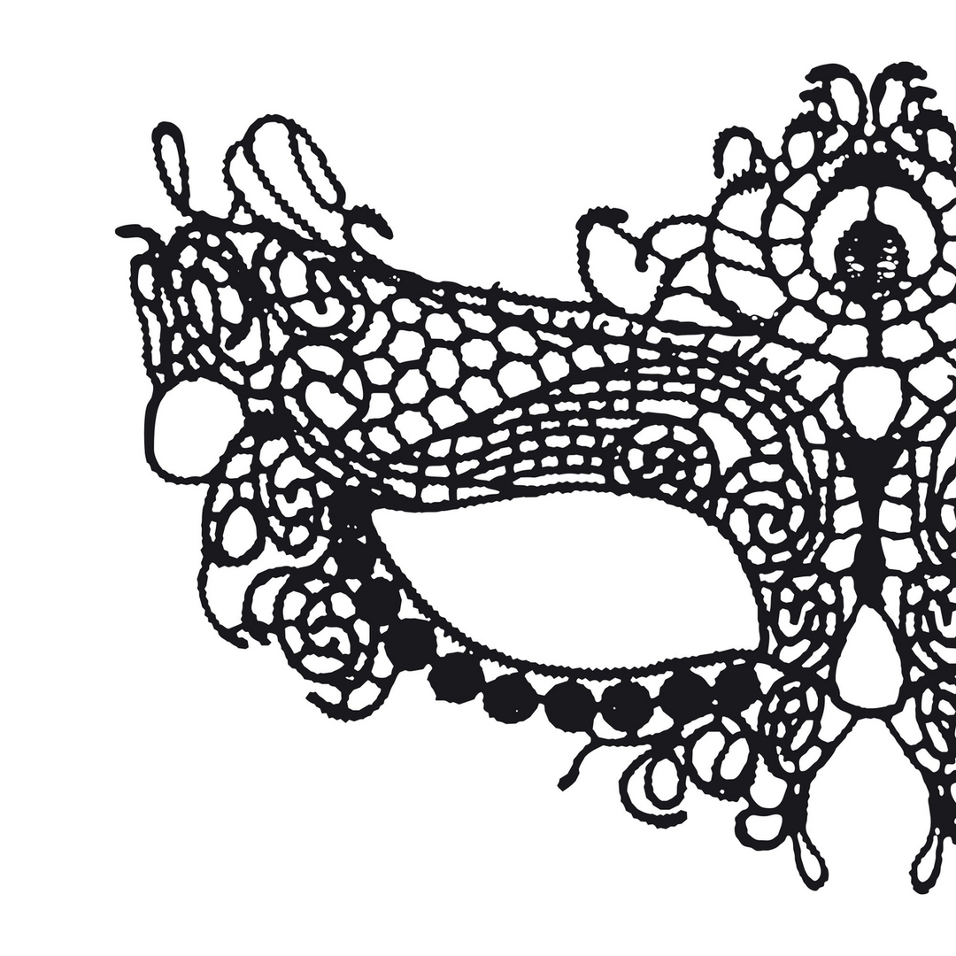 Maske Mystica aus Spitze Schwarz 9 cm