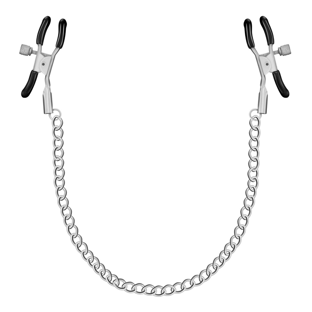 Nippelklemmen mit Kette Silber 7 x Ø 1 cm