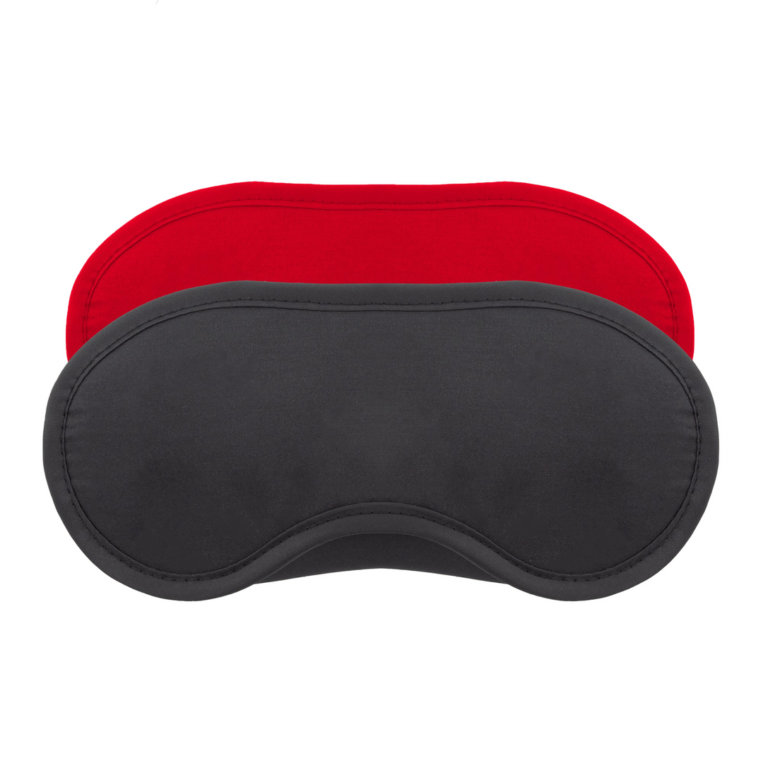 Augenbinden Satin Doppelpack Schwarz/Rot 9 cm