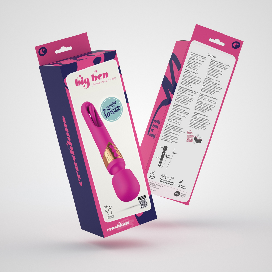 Massagestab Big Ben Dual mit Flicker Violett 25,9 cm