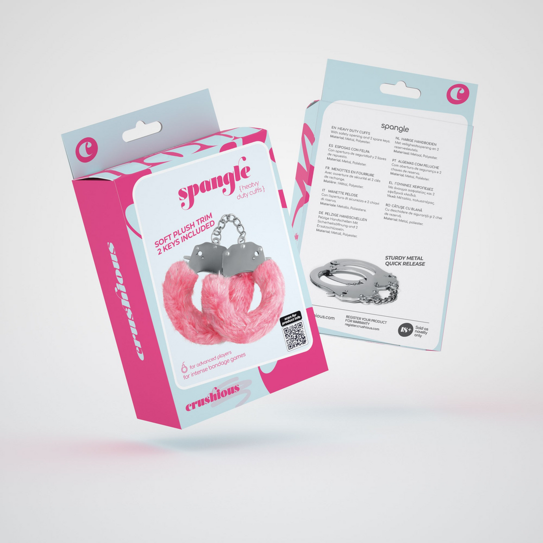 Handschellen Spangle Metall mit Plüsch Pink