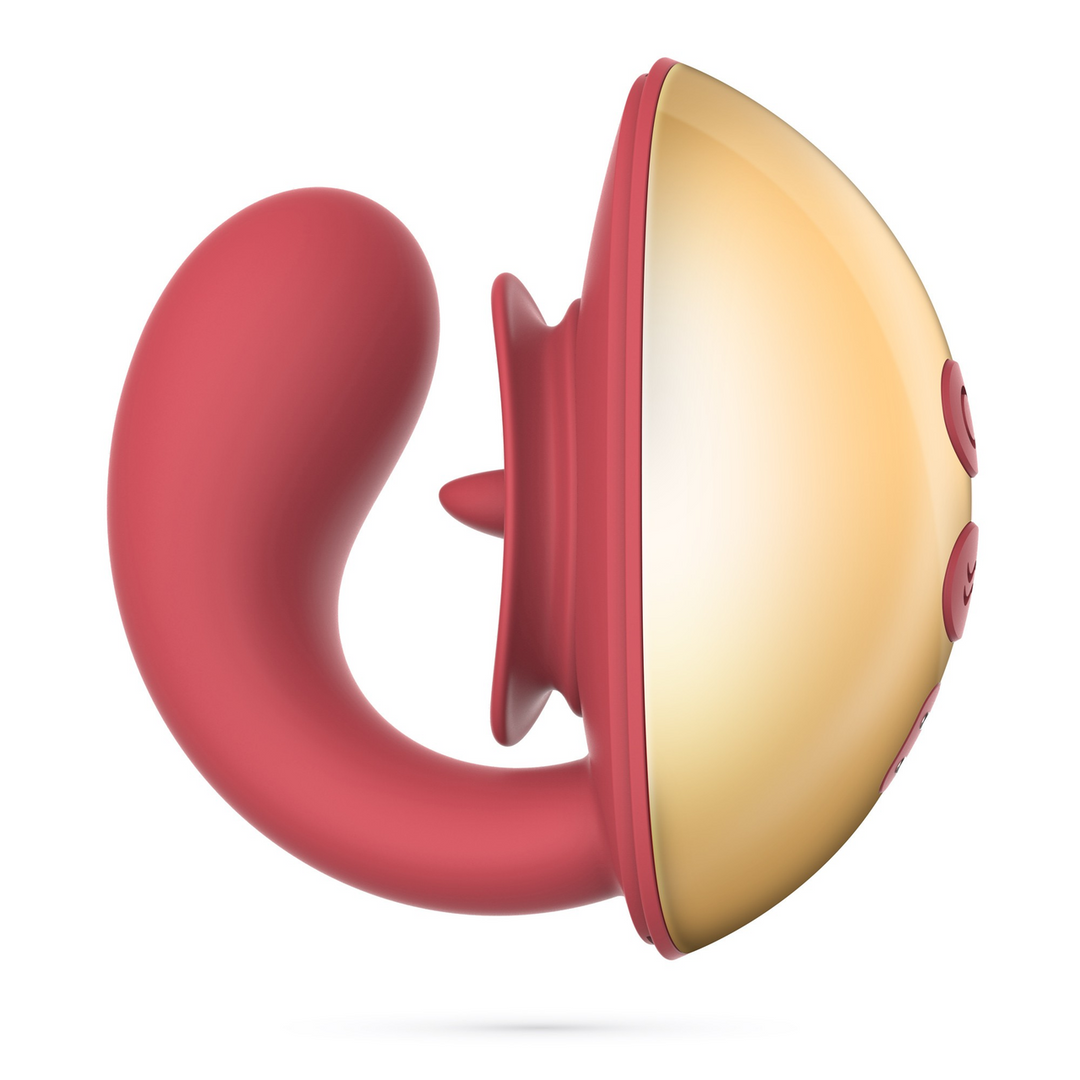 Paar-Vibrator Arcane mit Zungenfunktion Rot/Gold