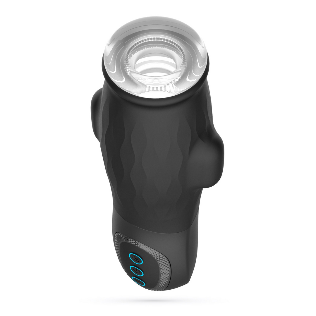 Masturbator Gargantua mit Saugfunktion und Gleitgel Schwarz 11 cm