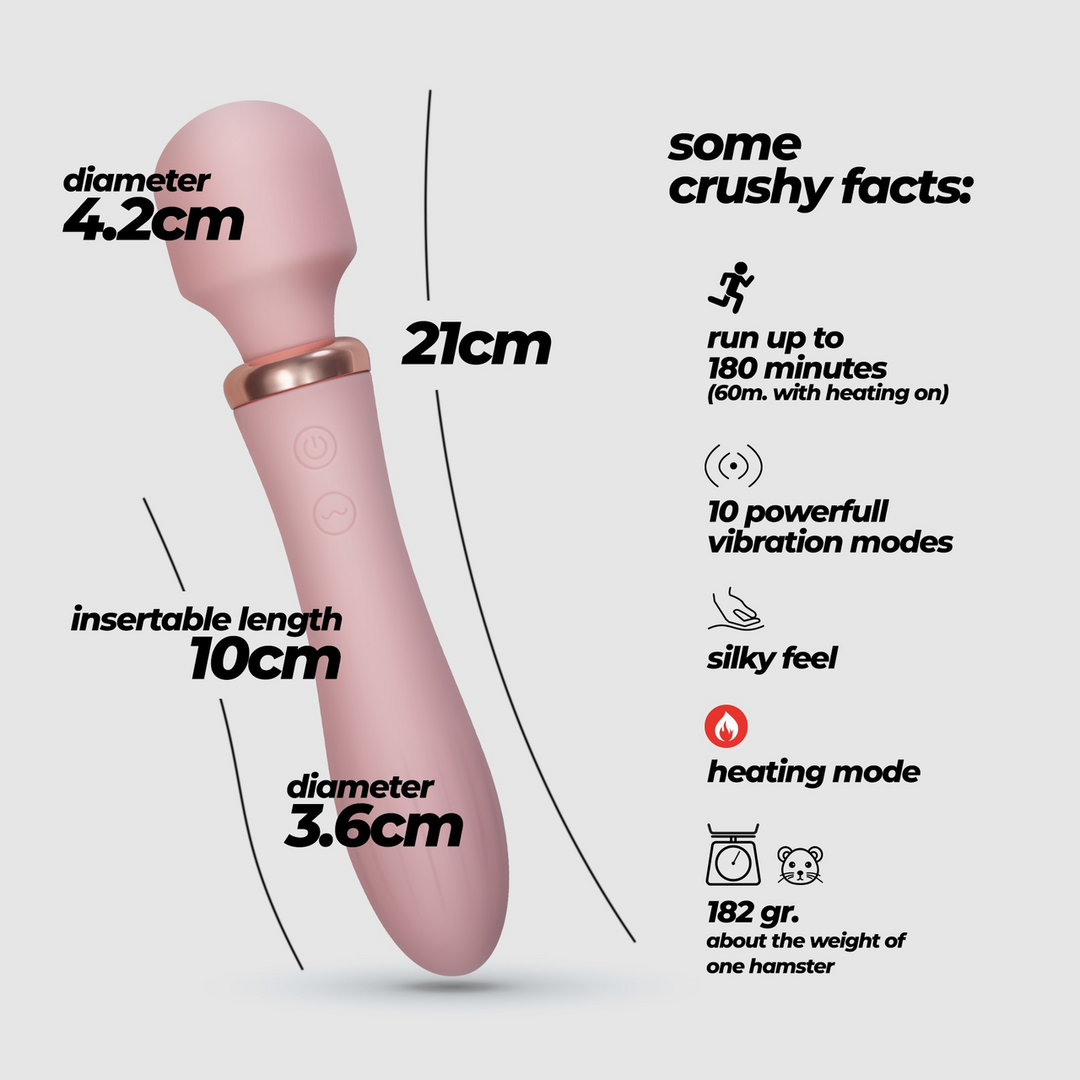 Massagestab Jinx Dual mit Wärmefunktion Rose Pink 10 x Ø 3,6 cm