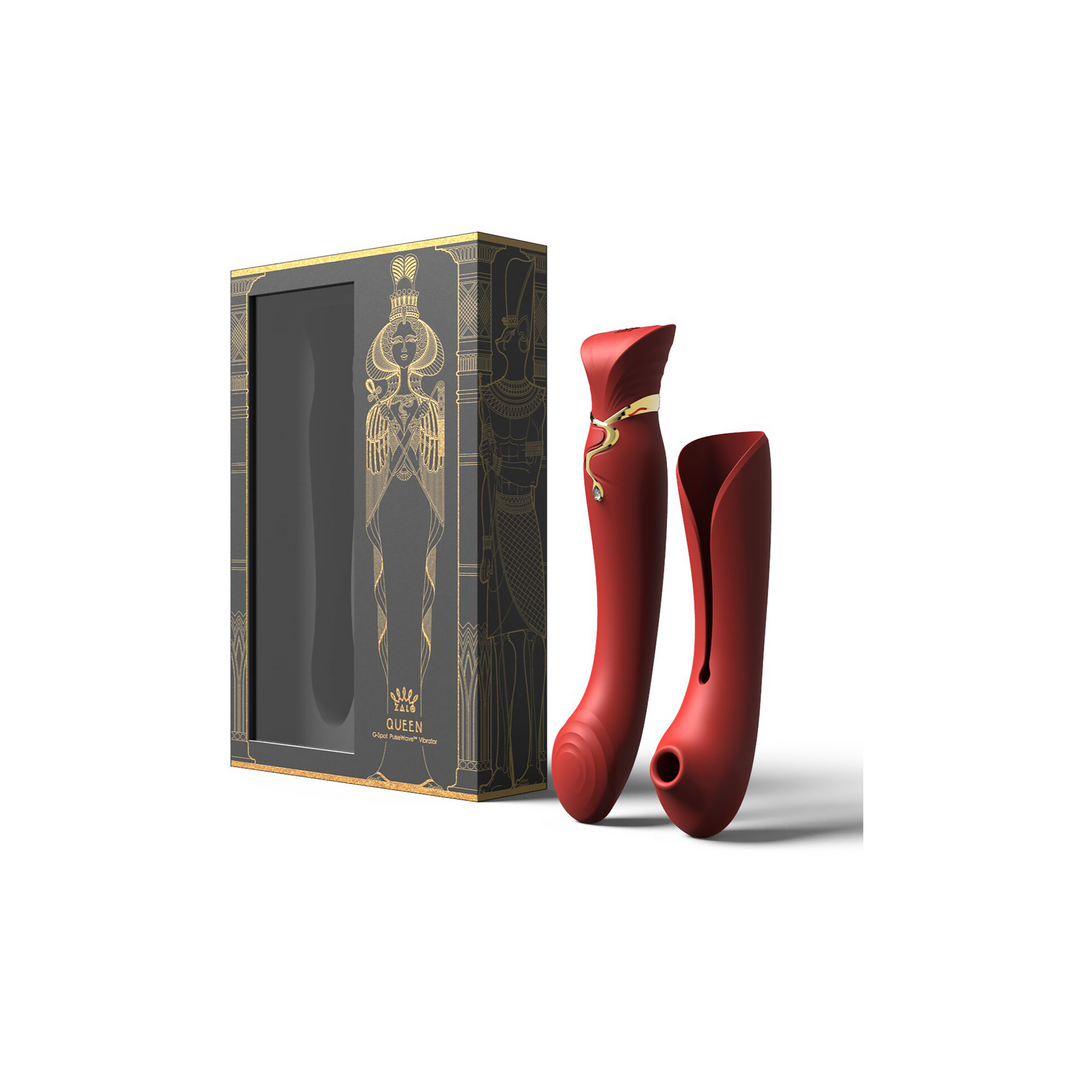 G-Punkt-Vibrator Queen mit Luftdruckstimulator Rot 11,5 x Ø 3,5 cm