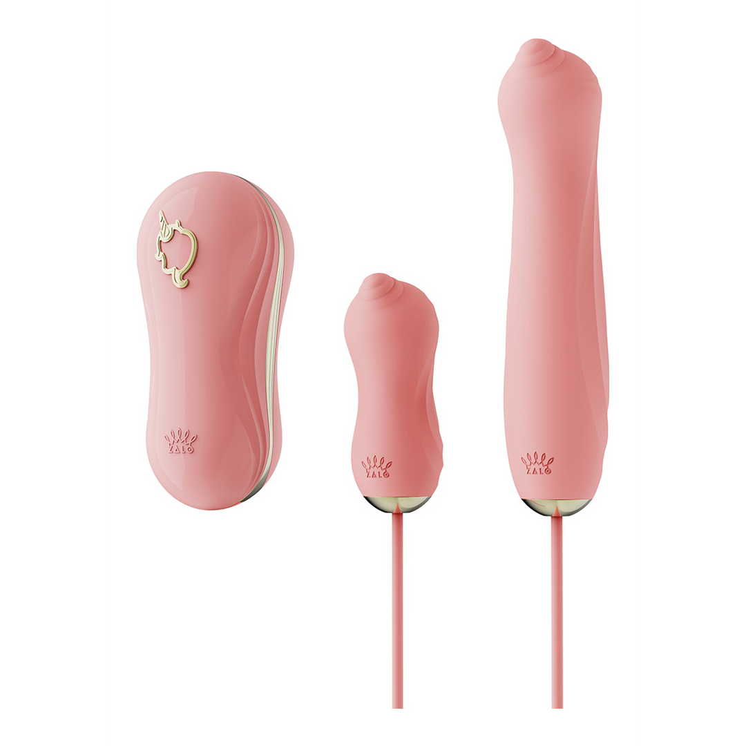 Saug-Vibrator mit Pumpe und Aufsätzen Pink 15 cm