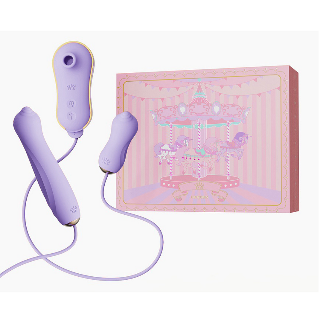 Saug-Vibrator mit Pumpe und Aufsätzen Pink 15 cm