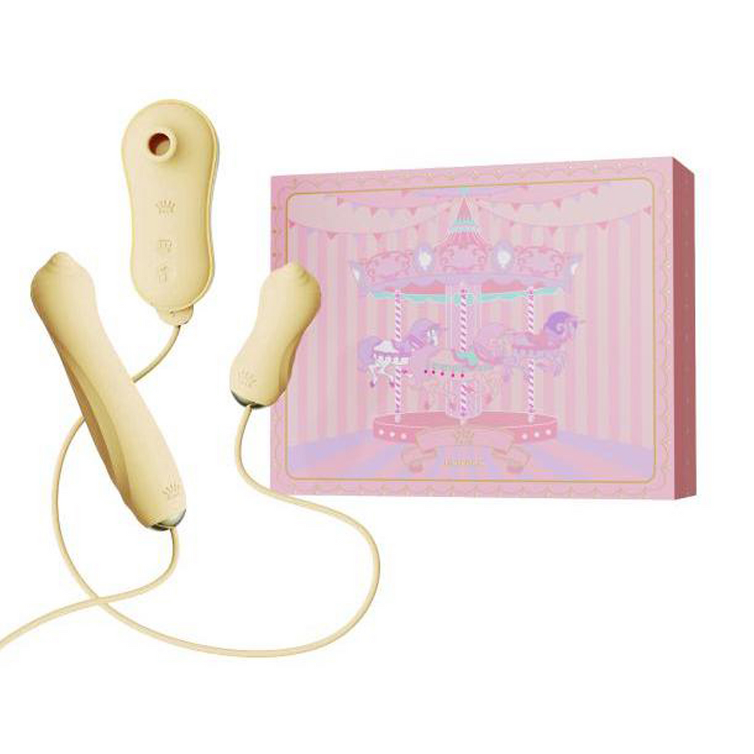 Saug-Vibrator mit Pumpe und Aufsätzen Pink 15 cm