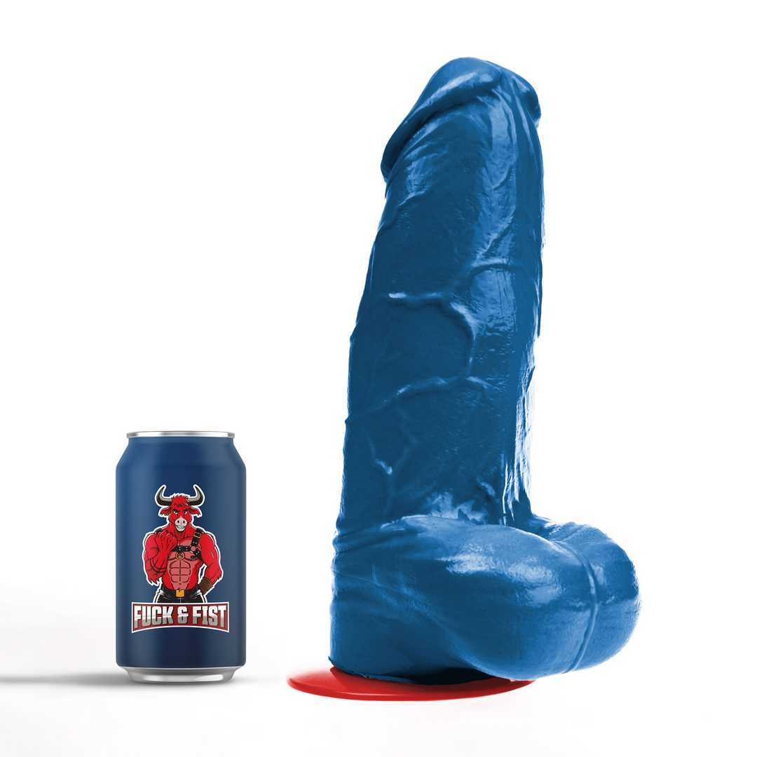 Realistischer Dildo Freyr XL mit Hoden Blau 21 x Ø 9 cm