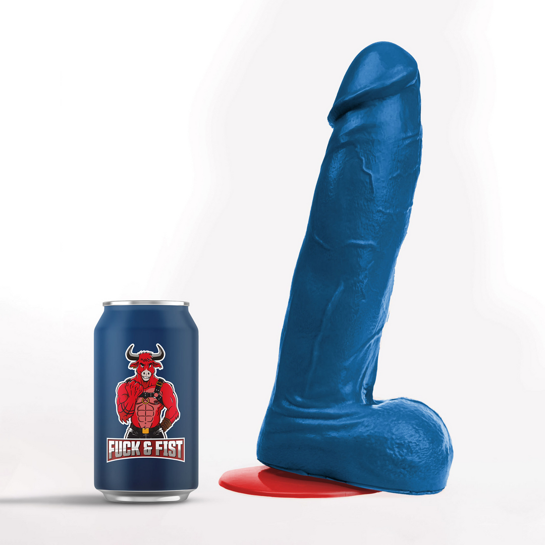 Realistischer Dildo Hoenir XL mit Hoden Blau 23 x Ø 7,5 cm