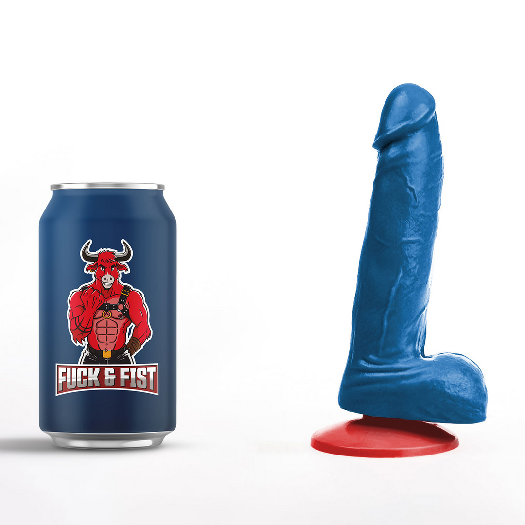 Realistischer Dildo Hoenir S mit Hoden Blau 13 x Ø 4 cm
