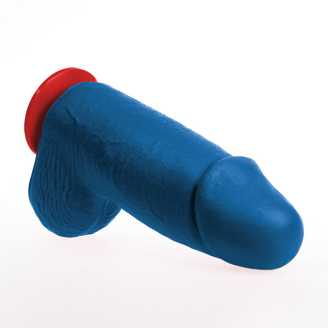 Realistischer Dildo Dagr M dick mit Hoden Blau 14,5 x Ø 7,3 cm