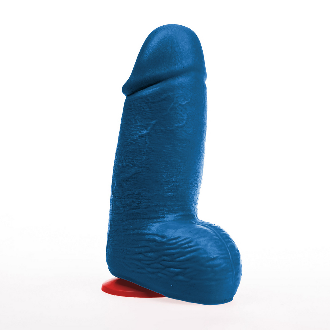 Realistischer Dildo Dagr M dick mit Hoden Blau 14,5 x Ø 7,3 cm