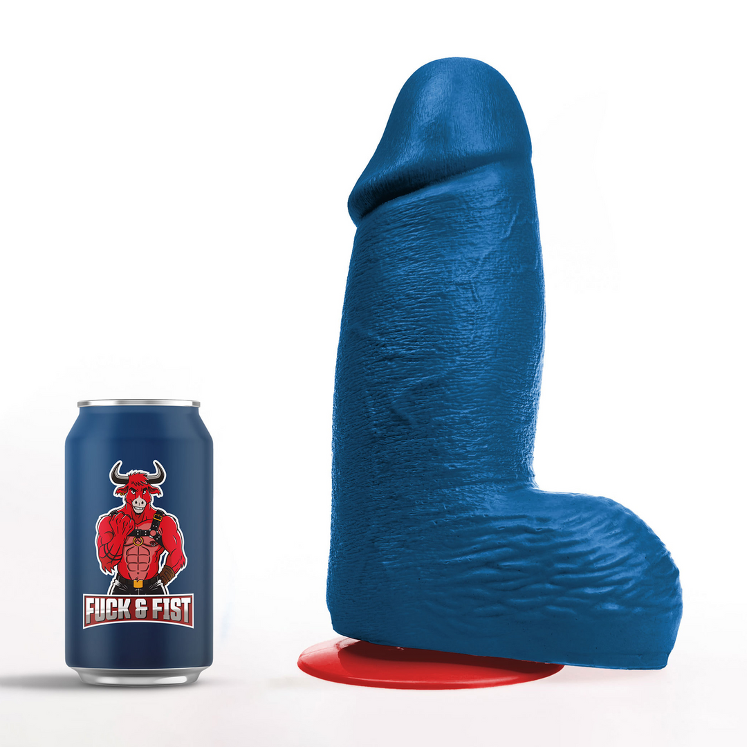 Realistischer Dildo Dagr XL dick mit Hoden Blau 21 x Ø 10,8 cm