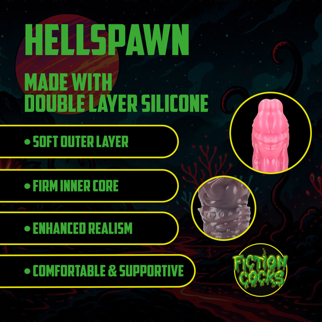 Dildo Hellspawn Silikon Schwarz/Rot 20 x Ø 6 cm