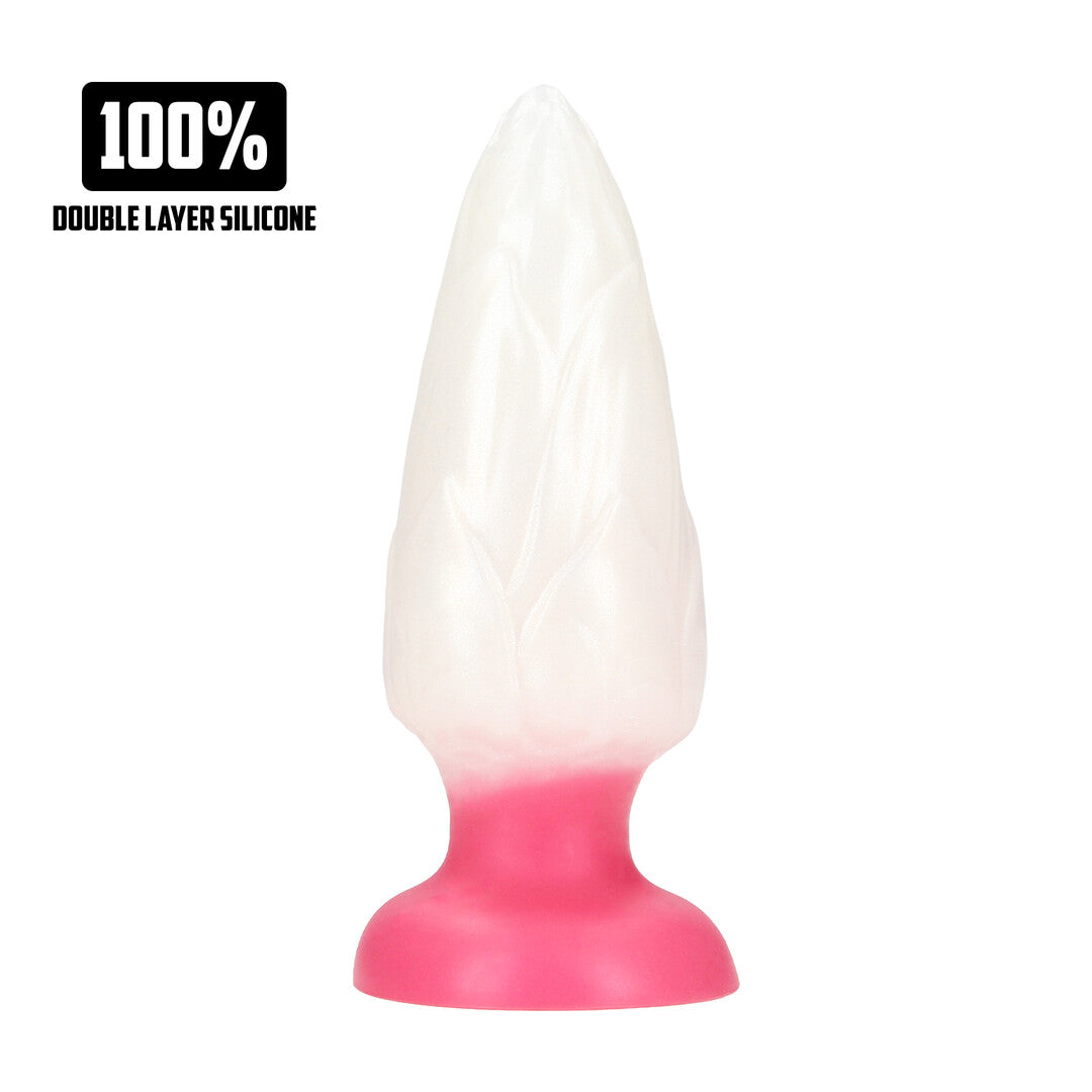 Analplug Chimera Ei-Form Rot/Weiß 15,5 x Ø 6 cm