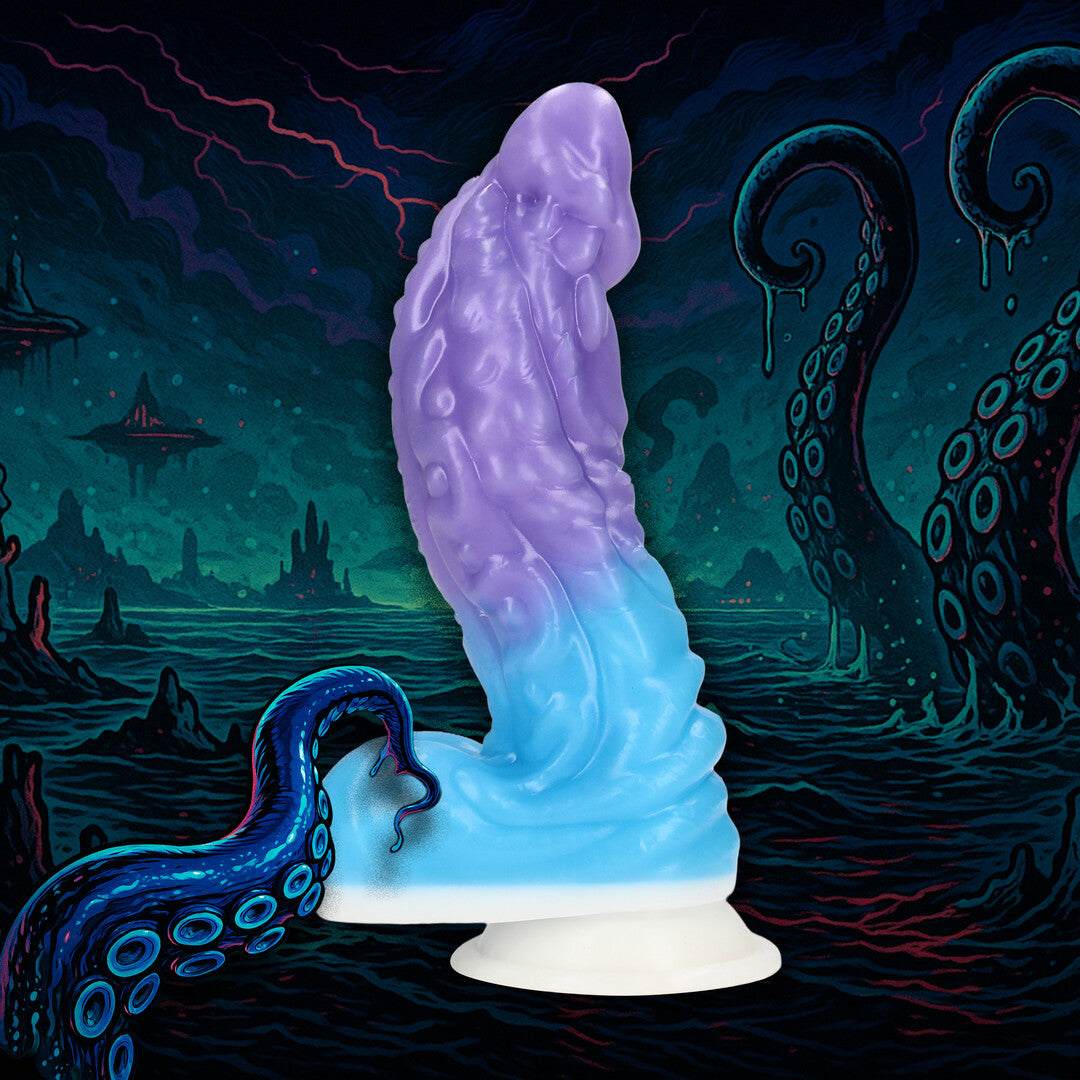 Dildo Galactic Hydra Silikon Violett/Weiß 16 x Ø 5 cm