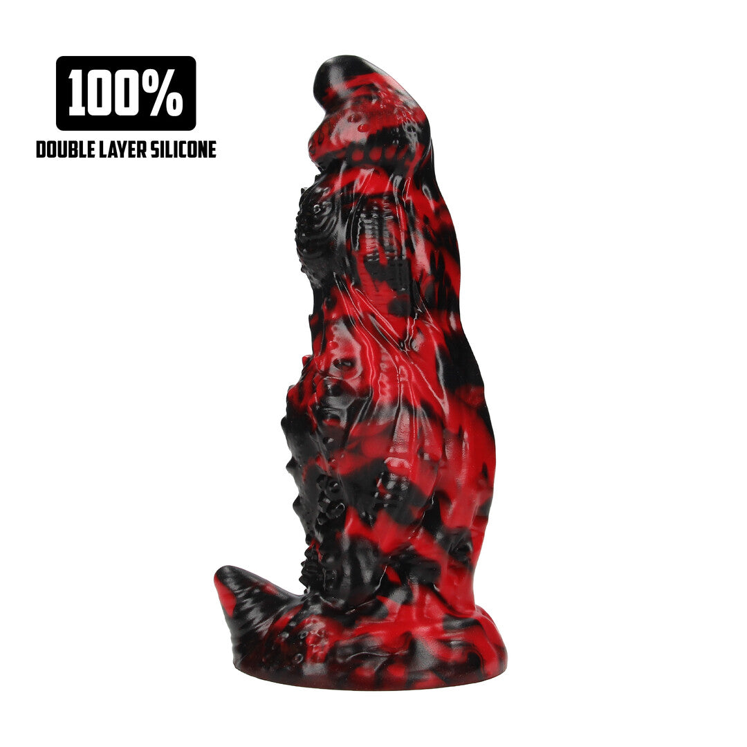 Dildo Hell Night Fiend Silikon Schwarz/Rot 18 x Ø 6,5 cm