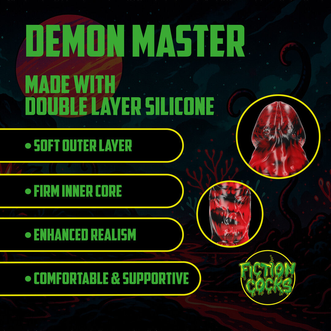 Dildo Demon Master Silikon Schwarz/Rot 18 x Ø 5,5 cm