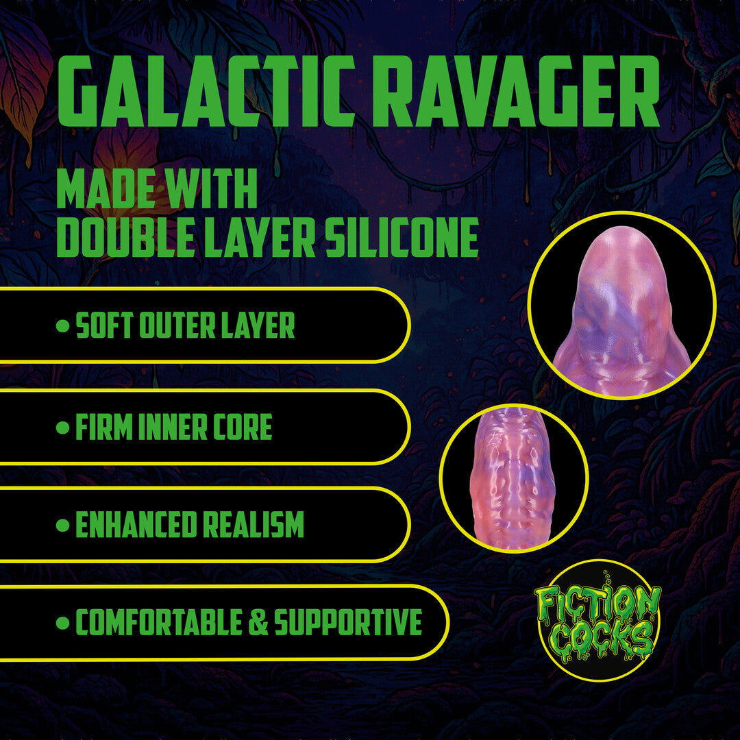 Dildo Galactic Ravager Silikon Violett 17 x Ø 6,5 cm
